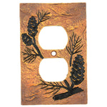 Pinecone Forest Stone Outlet Cover