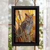 Golden Owl Stained Glass Art