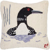 Lake Loon Hooked Wool Pillow