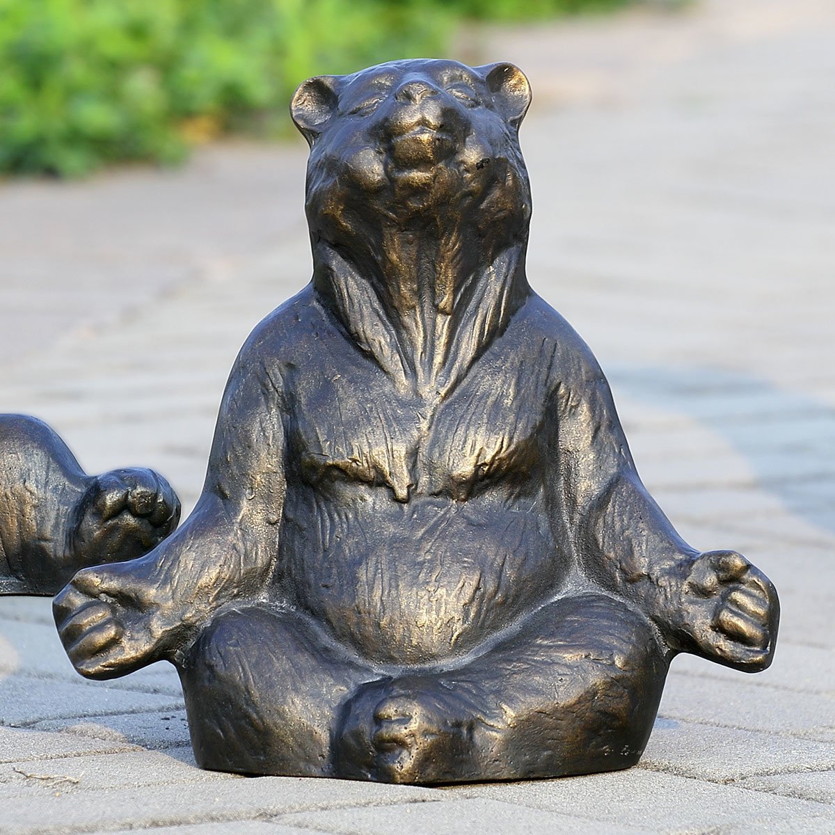 Zen Yoga Bear Garden Sculpture