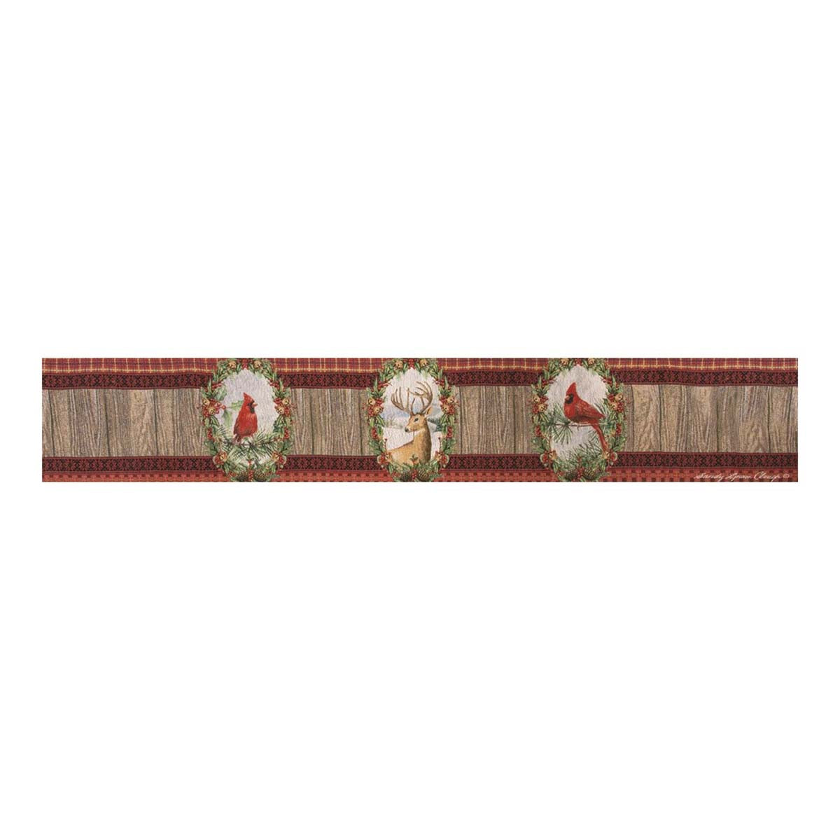 Deer & Holly Holiday Table Runner