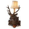 Stag Mount Wall Sconce with Faux Leather Shade - Right Facing
