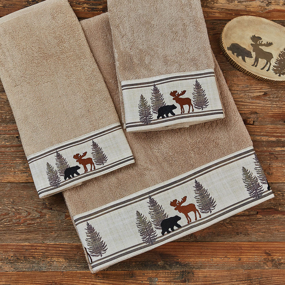 Woodland Moose & Bear Bath Towel
