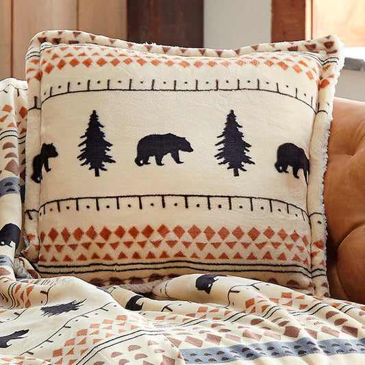 North Ridge Bear Plush Sherpa Pillow - SALE