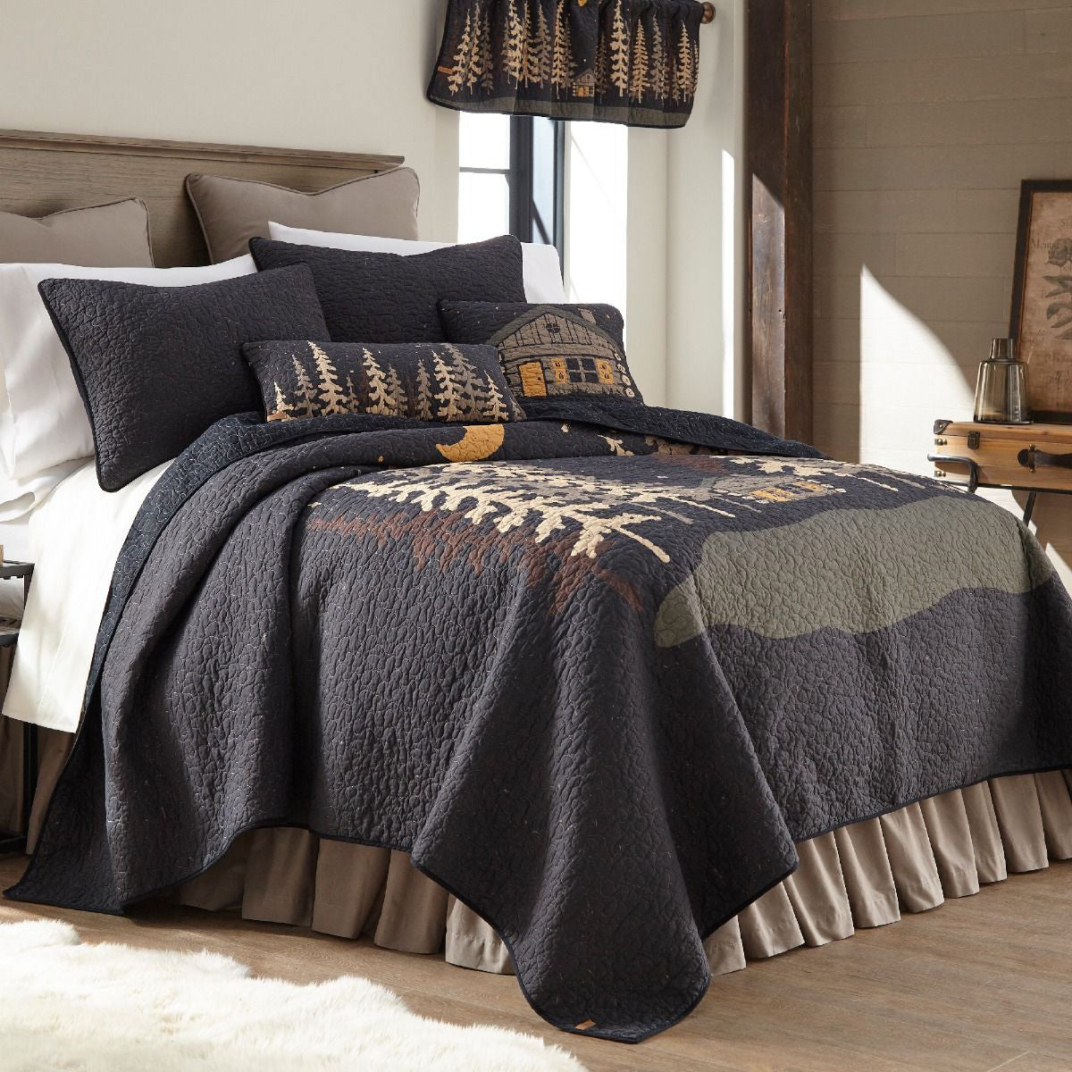 Midnight Cabin Quilt - Queen