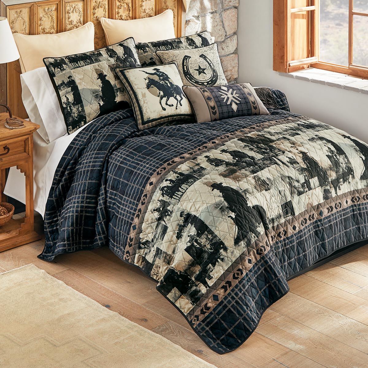 Midnight Trail Riders Quilt Bedding Collection