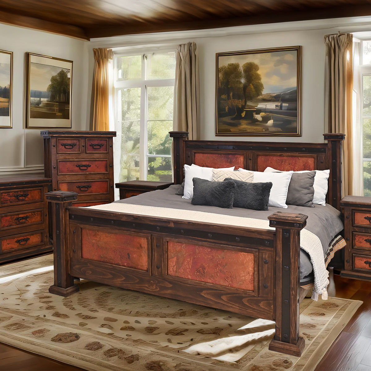Natural Patina Copper Bedroom Furniture