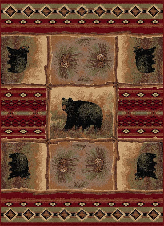 Nature Bear and Pinecone Rug Collection