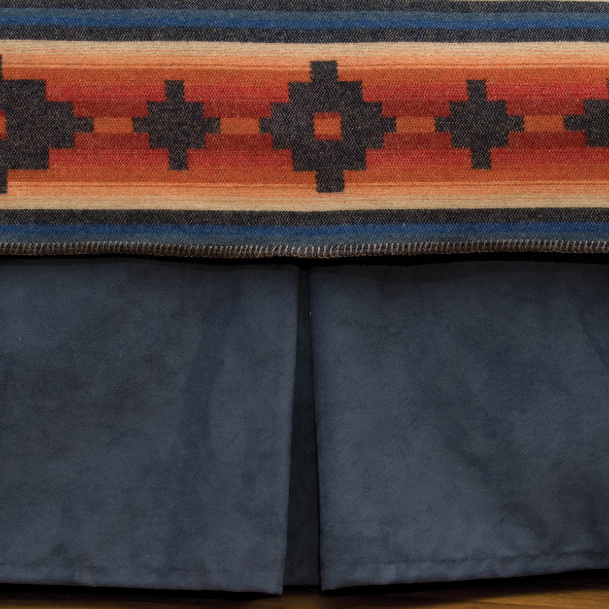 Navy Suede Tailored Bedskirts