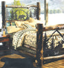 Aspen Log Bed w/ Metal Wildlife Scene - King