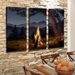 At the Campfire Personalized Framed Canvas Triptych