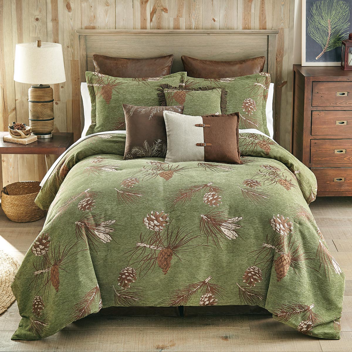 Pinecone Chenille Bed Set - Queen