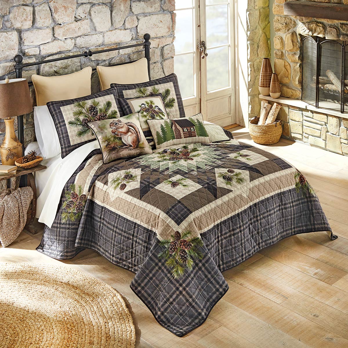Pinecone Star Quilt Bed Set - Queen