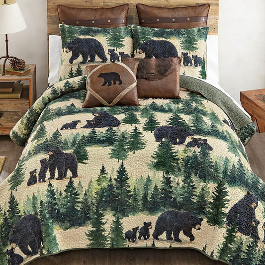 Pinewood Bears Quilt Bedding Collection