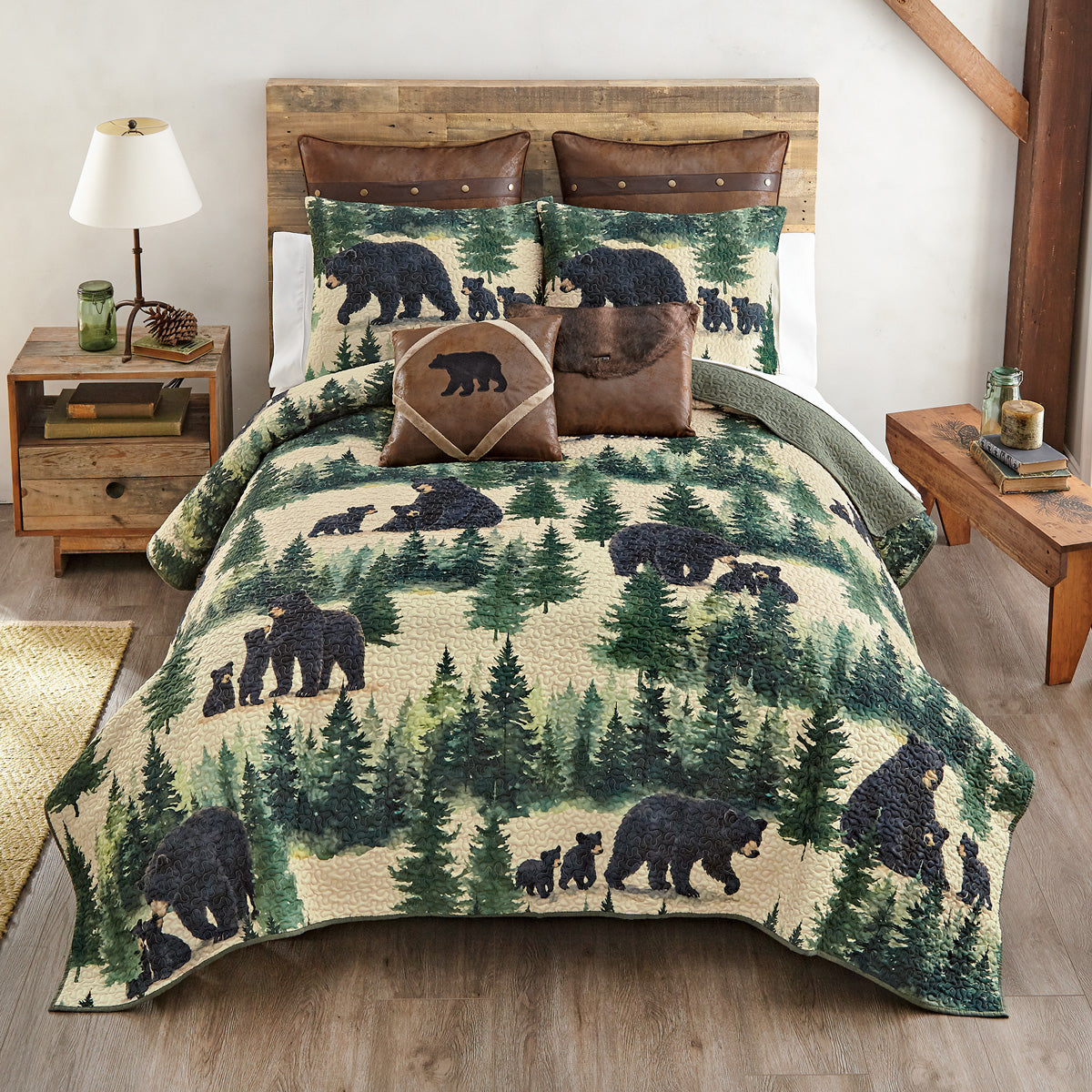 Pinewood Bears Quilt Bedding Collection