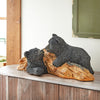 Playful Bear Cubs Log Sculpture - CLEARANCE