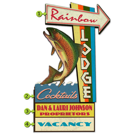 Rainbow Lodge Personalized Sign