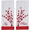 Red Winter Branch Dishtowels
