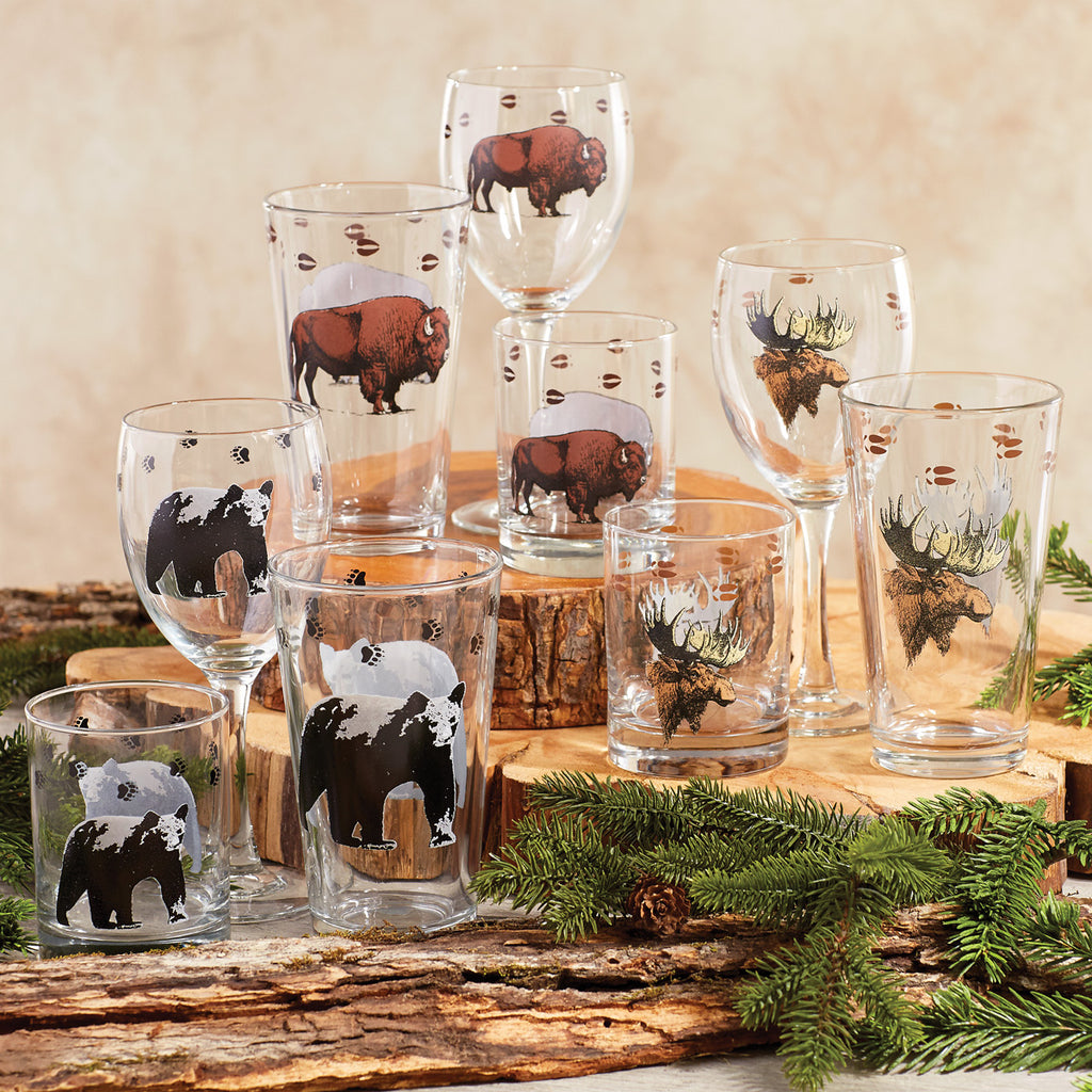 Black Bear Double Old Fashioned Glasses - Set of 4