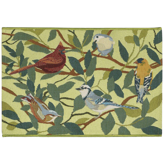 Green Songbird Branch Floor Mats