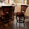 Spanish Heritage Swivel Barstool with Back - Brown - Set of 2
