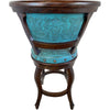 Spanish Heritage Swivel Barstool with Back - Teal