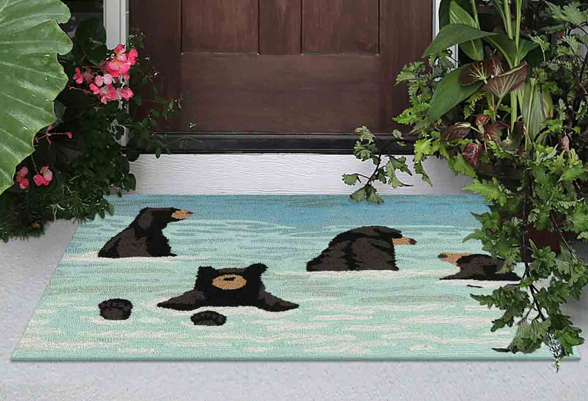 Splashing Bears Indoor/Outdoor Rug - 1 x 2