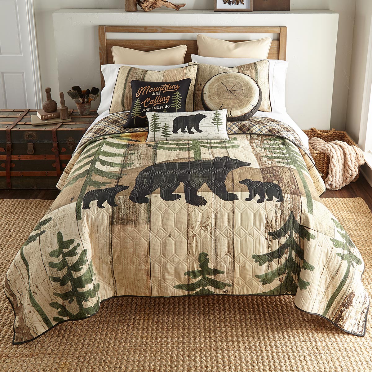 Sunset Bears Quilt Bed Set - Queen
