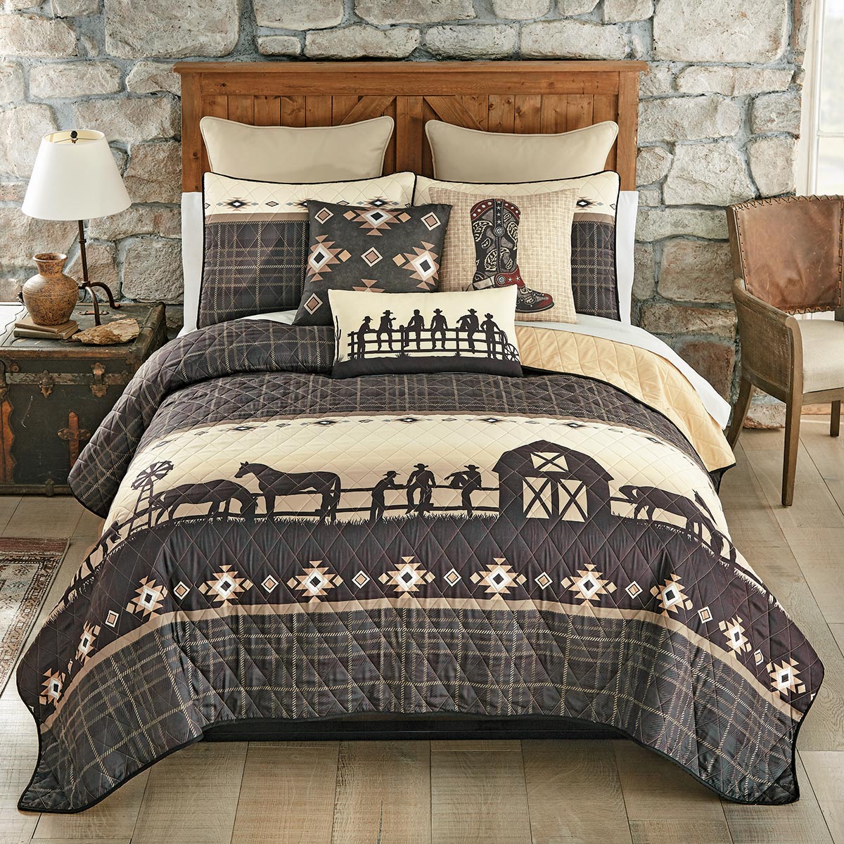 Sunset Ranch Quilt Bed Set - Queen