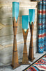 Turquoise Glass Floor Lamps