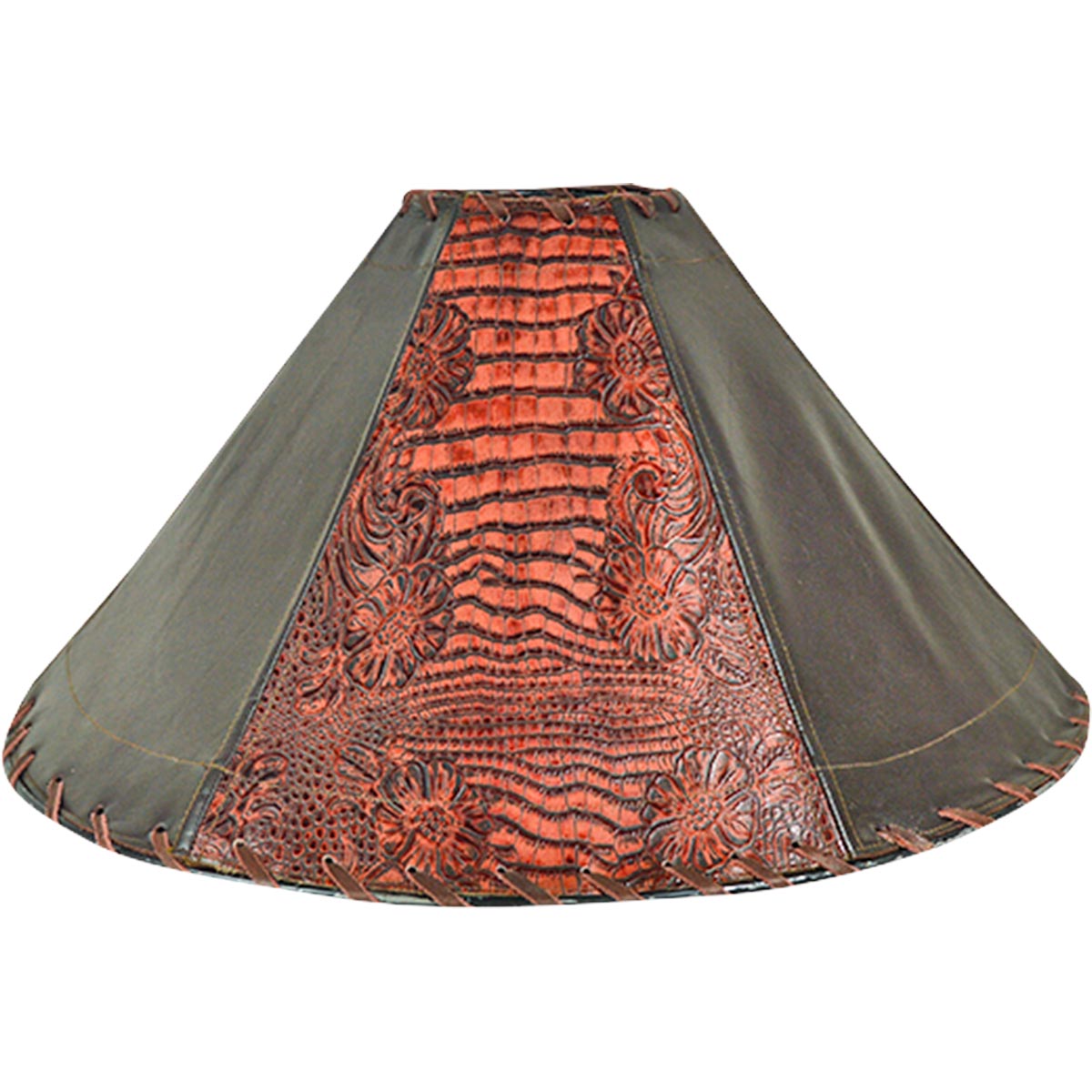 Vaquero Tooled Leather Lampshade - 15 Inch - CLEARANCE