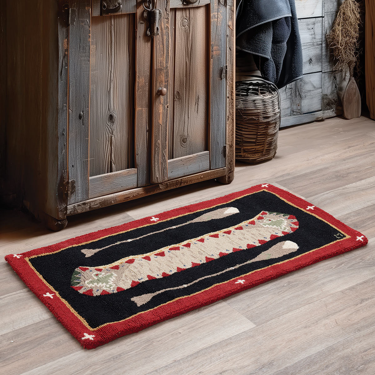 Red Longboat Hooked Wool Rug Collection