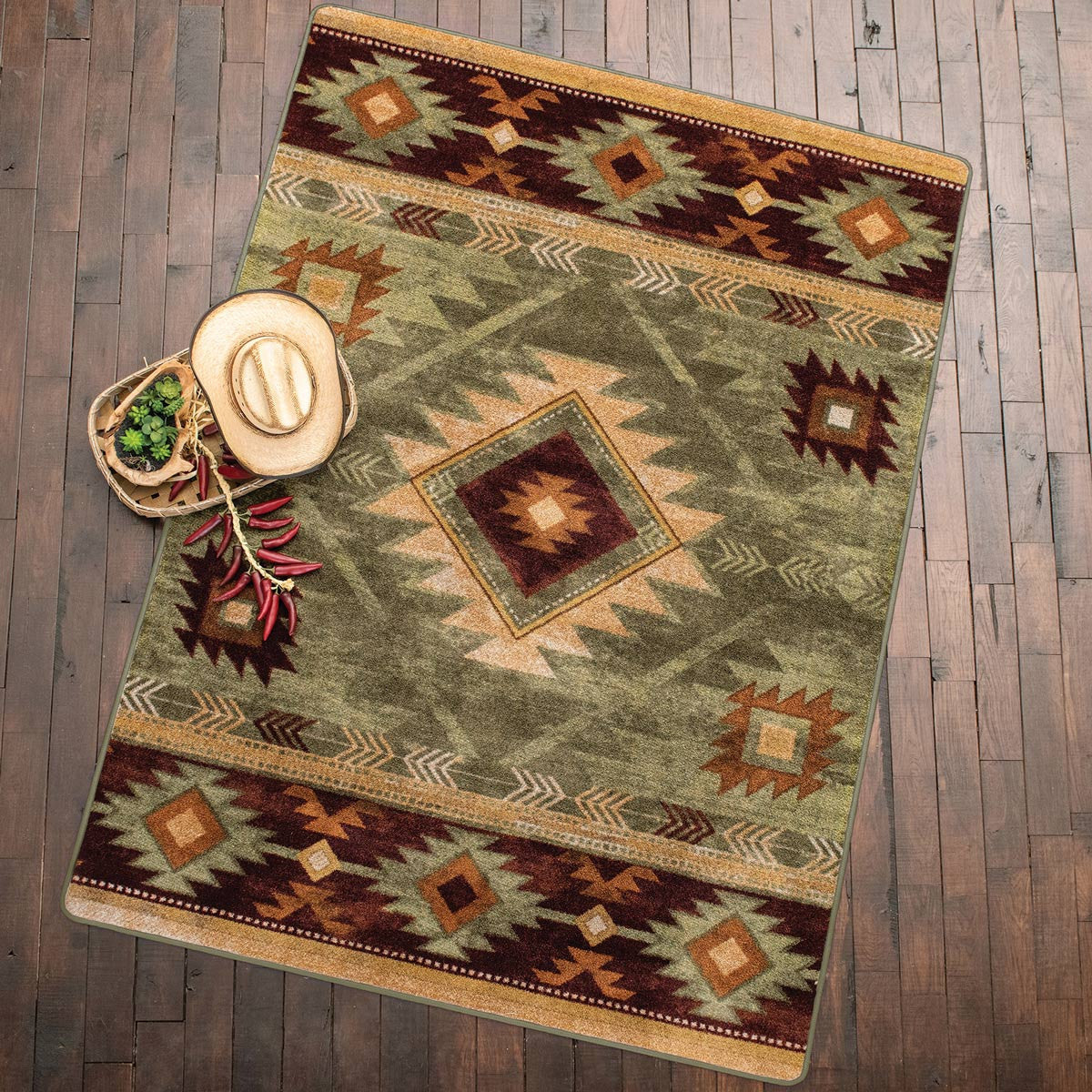 Whiskey River Sage Rug Collection