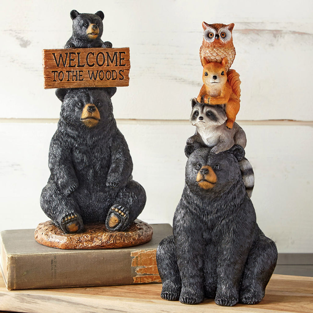 Welcome Bears Totem Sculpture