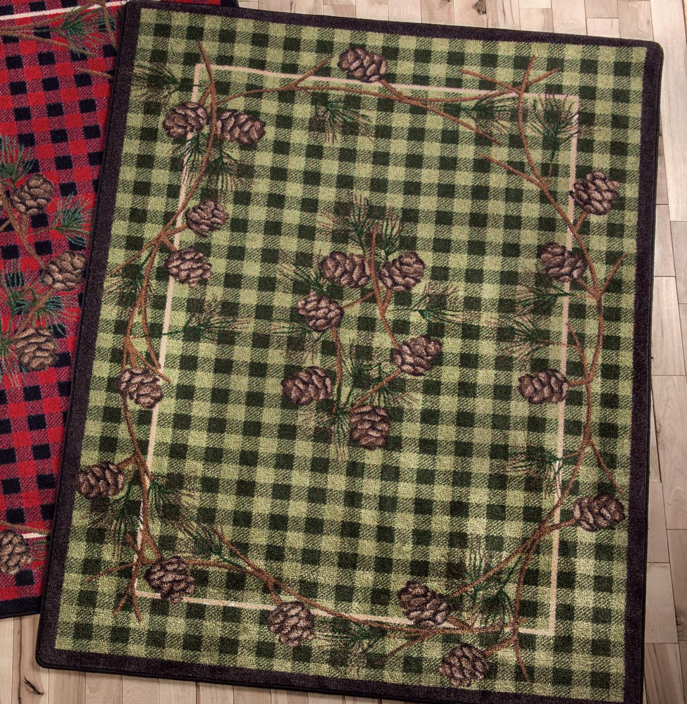 Wooded Pines Green Rug Collection
