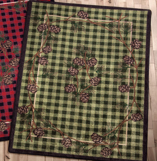 Wooded Pines Green Rug Collection