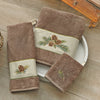 Woodland Embroidered Pinecones Latte Towel Collection