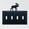 Wrought Iron Moose Quadruple Switch Cover