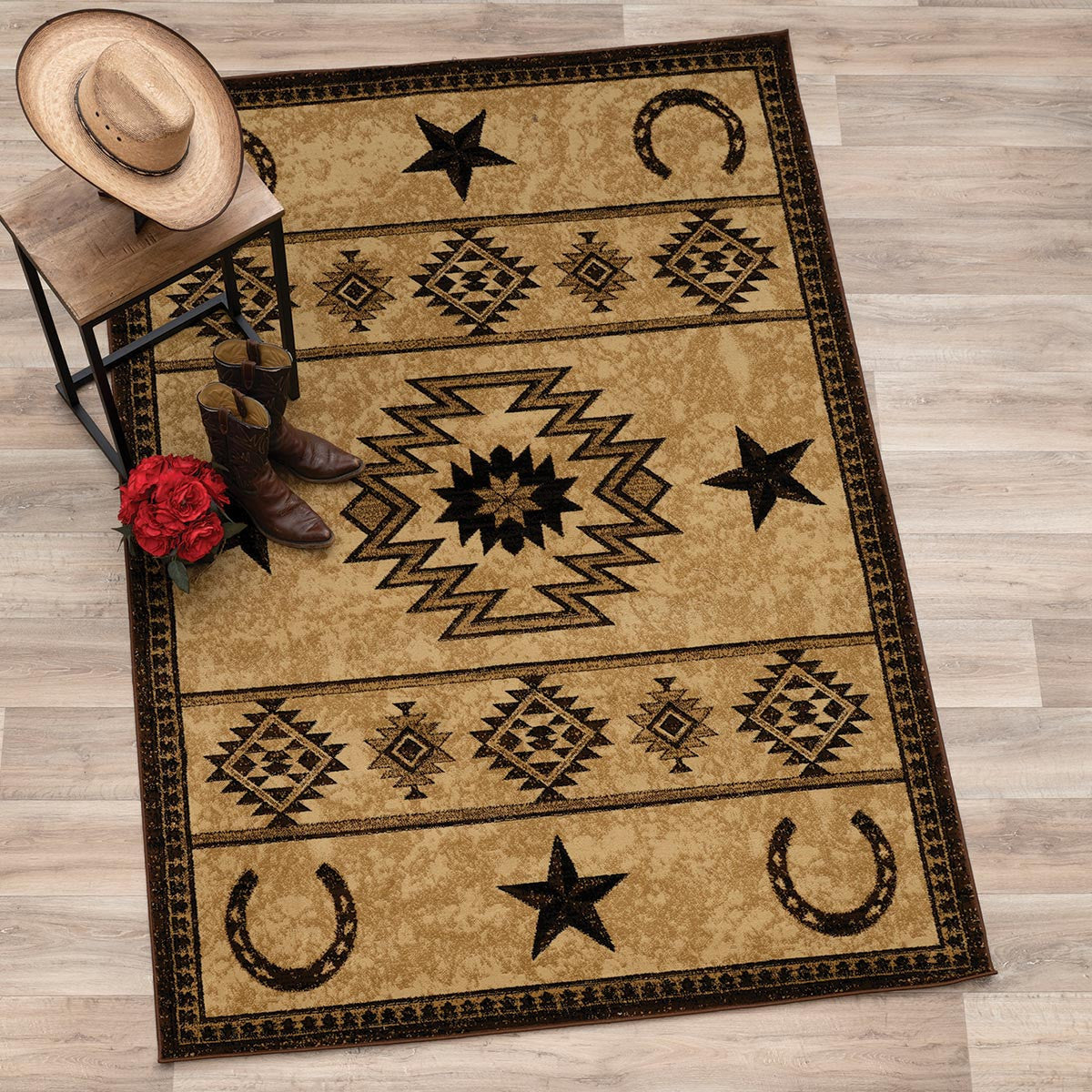 Cowboy Star & Horseshoe Rug Collection