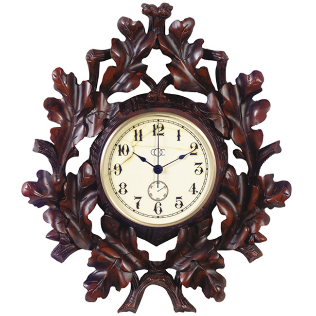 Rustic Clocks \u0026 Wildlife Clocks: Black Forest Oak Leaf Wall Clock | Black  Forest Decor, image size:1280x1280