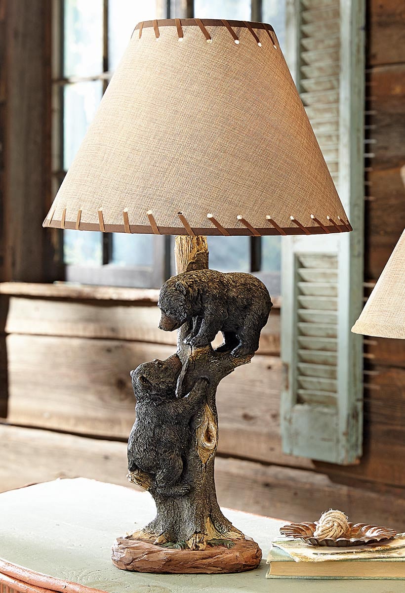 Ruby BlackCerberus&Ratty Bear2点セット Two Bear Cubs Table Lamp | Black Forest Decor