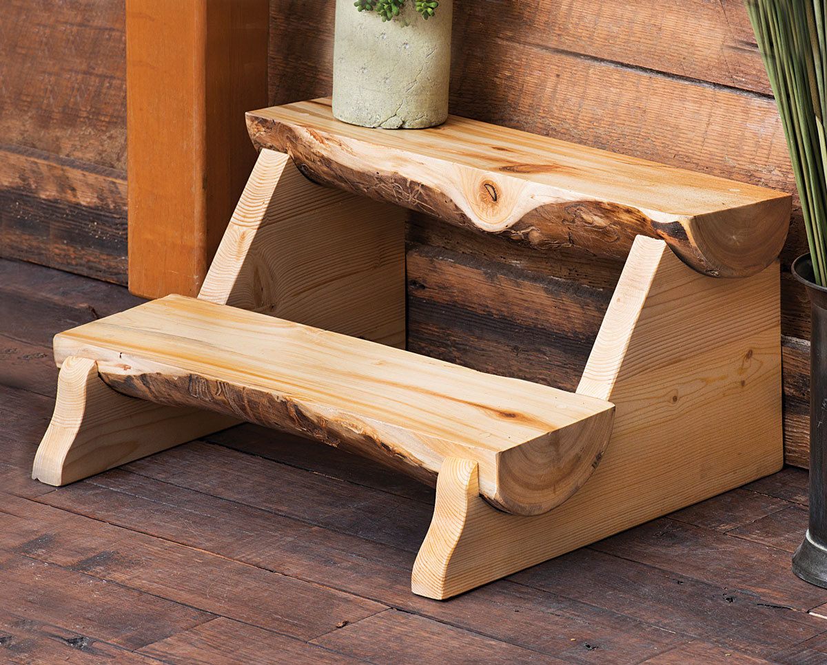 Aspen Half Log Step Stool | Black Forest Decor