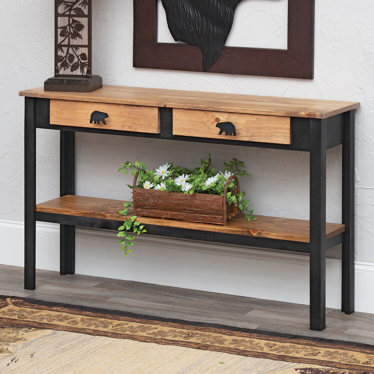 Black Hills Bear Sofa/Console Table | Black Forest Decor