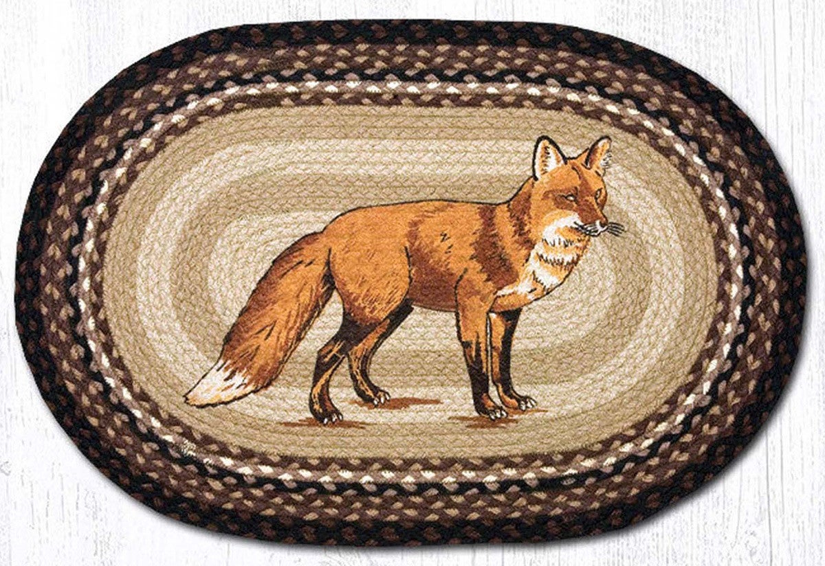Fox Oval Patch Rug | Black Forest Decor