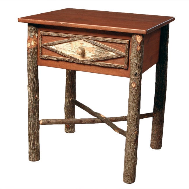 Black Forest Hickory and Birch Bark Nightstand | Black Forest Decor, image size:1280x1280