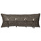 Gray Leather & Conchos Leather Pillow - Leather Back