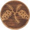 Round Wood Pinecone Drink Table