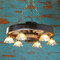 Small Wagon Wheel Chandelier with Downlights