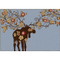 Moose Blossom Blue Rug - 4 x 5