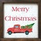Red Truck Christmas Wood Sign